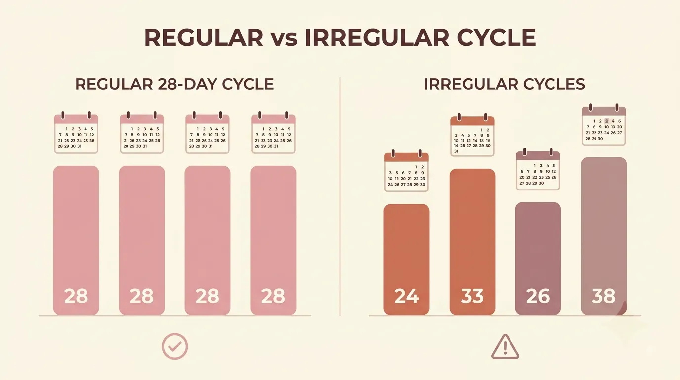 Comparison of a regular 28-day cycle and irregular cycle lengths