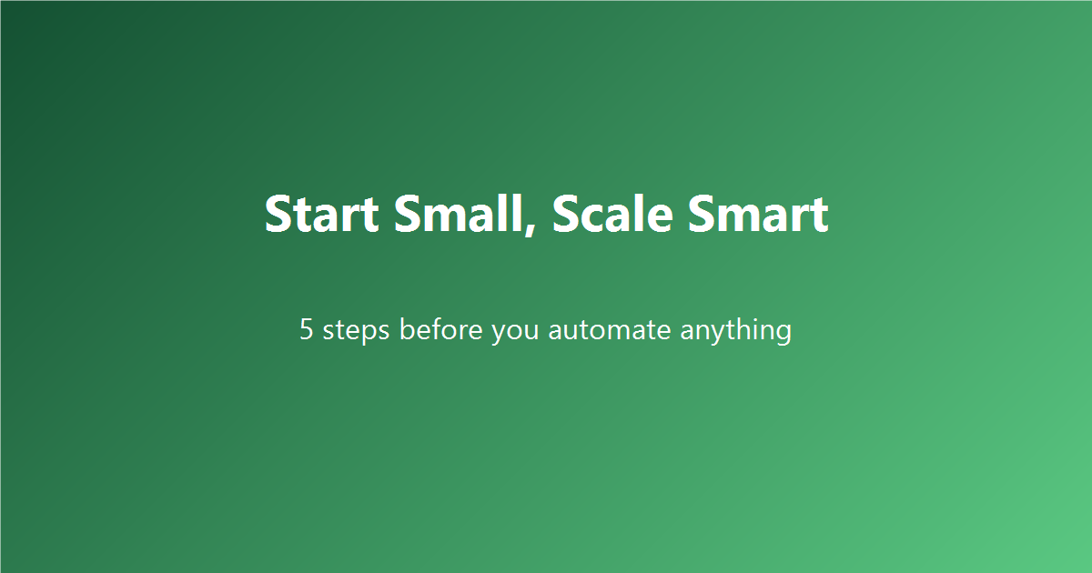 five steps to start business automation small