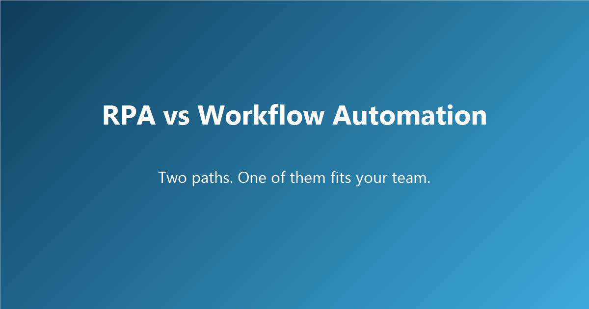 rpa vs workflow automation difference explained